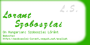 lorant szoboszlai business card