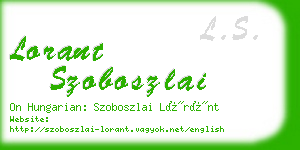 lorant szoboszlai business card